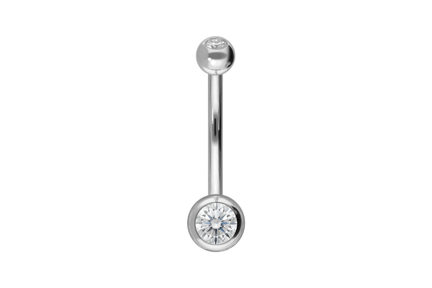 18 Karat Gold Mini Bananabell Piercing 2 MOISSANITE